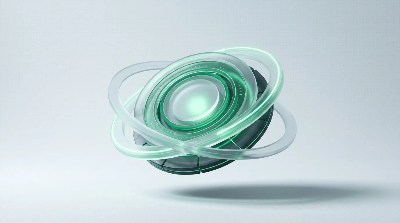 Frosted-glass split scene — one side a deep single-product replenishment loop, the other a broad multi-brand shelf of curated routines — both emerald-lit, evoking single-brand DTC versus multi-brand retailer engagements.